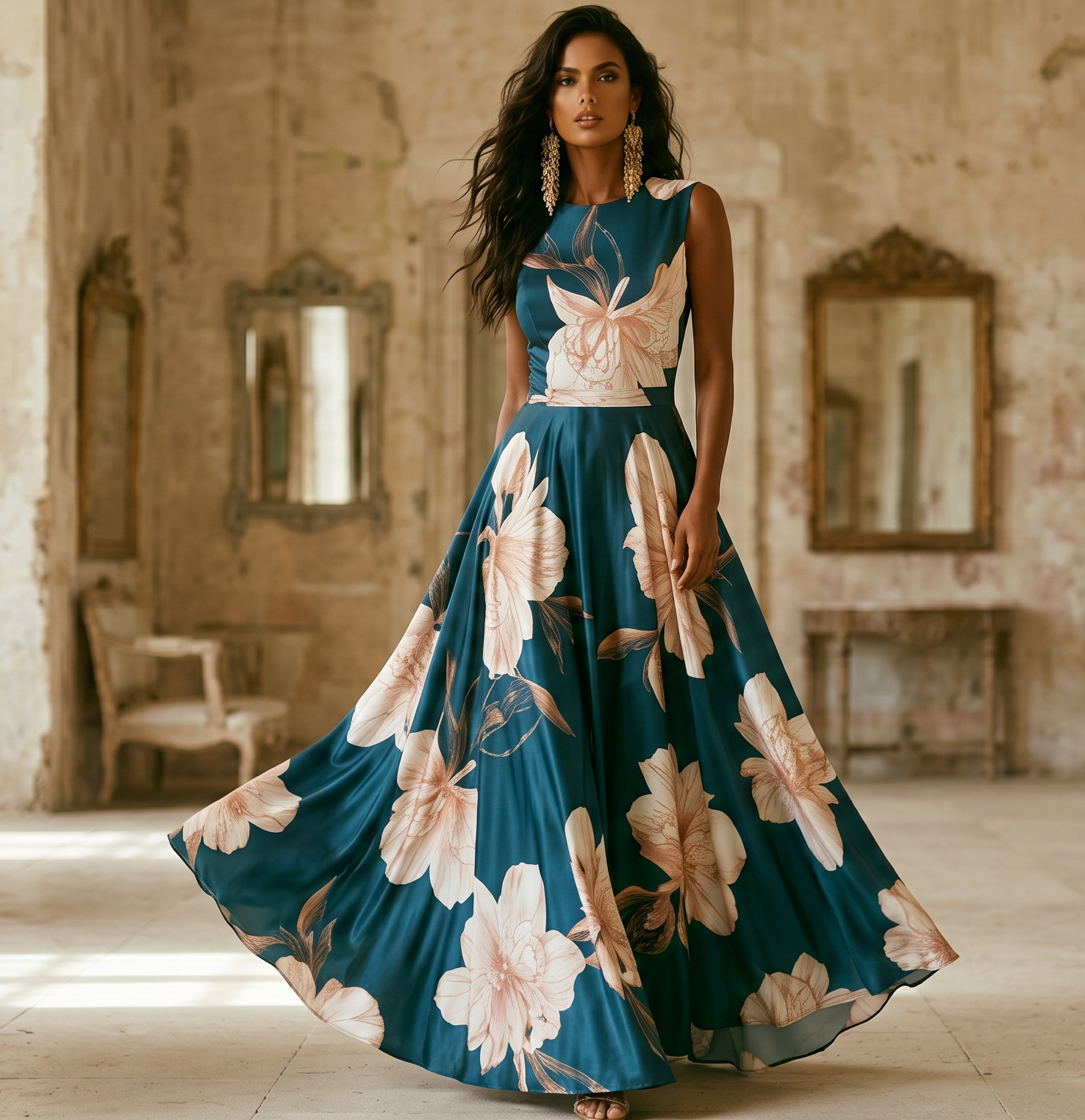Teal Bloom Dress